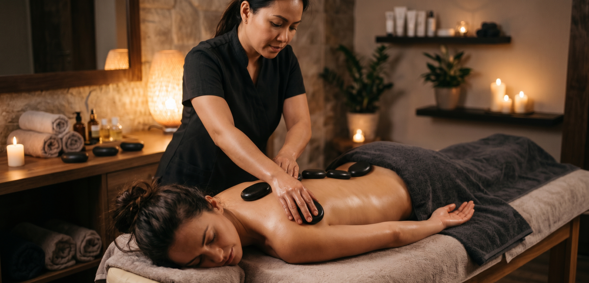 Hot Stone Back, Neck , Shoulder Massage Massage Service